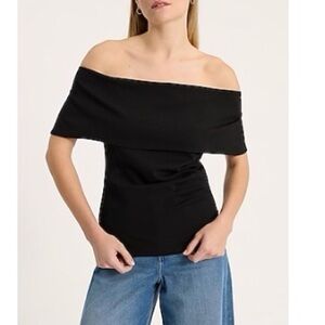 Express Elegant Black Off-Shoulder Blouse